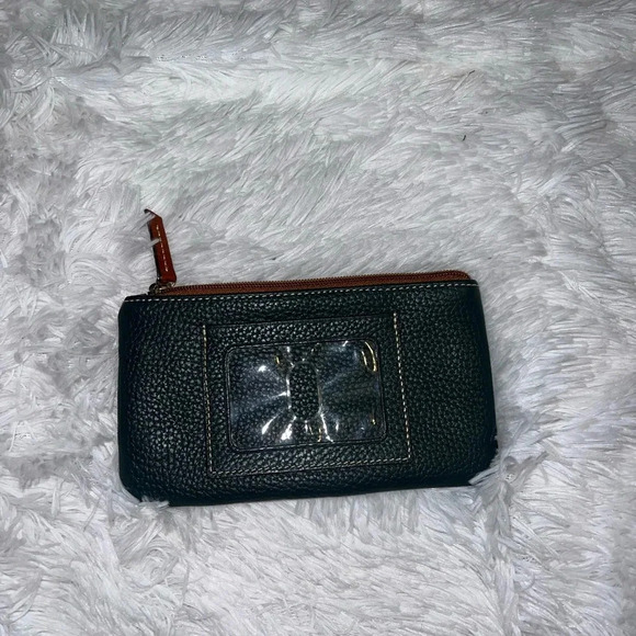 Dooney & Bourke Zip Card Wallet Dark Forest Green with ID Slot Leather - Picture 4 of 4